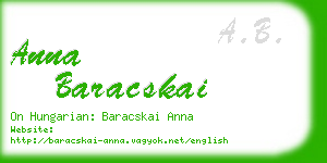 anna baracskai business card